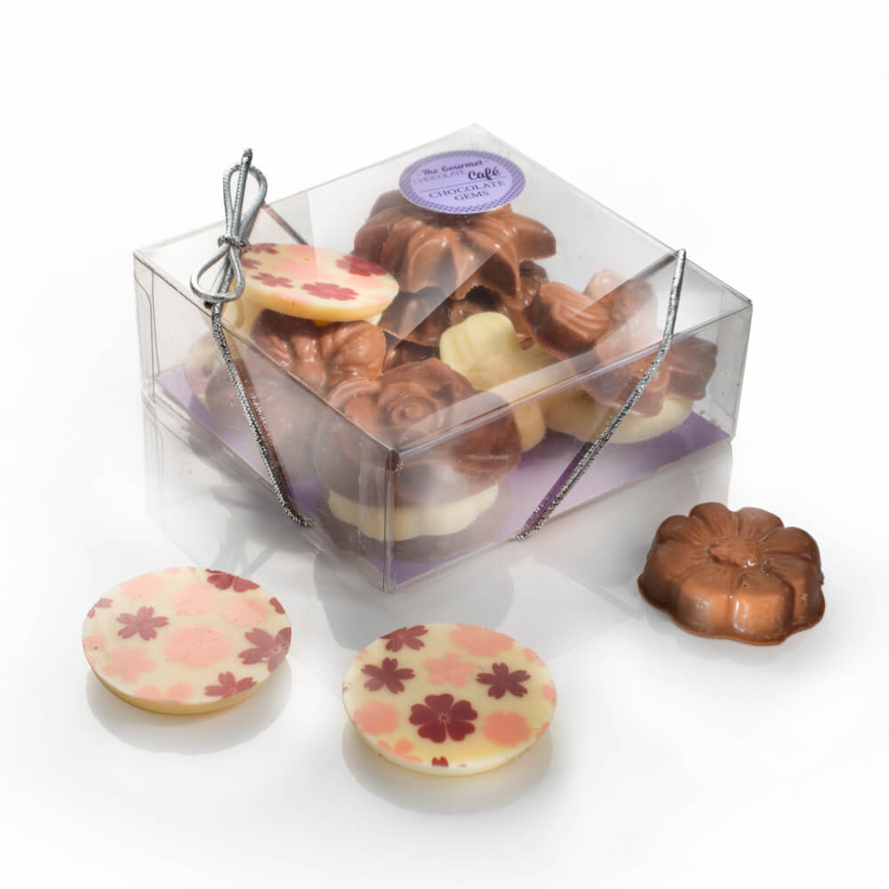 These pretty flower themed chocolates make a beautiful present for Mother's Day